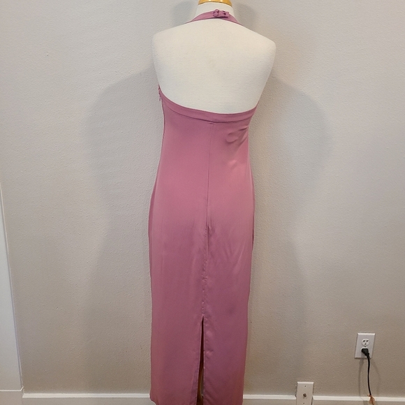 Reformation Alli Silk Halter Dress in Sugar Plum - Picture 6 of 7
